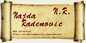 Najda Radenović vizit kartica